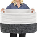 MEGASKET Extra Large Toy Box, 22" x 17" x 12" Rectangle Blanket Basket Living Room, Woven Cotton Rope Baskets for Storage, Soft Toy Storage Organizer Bin Chest, Kids Toy Box fo Living Room by MEGASKET
