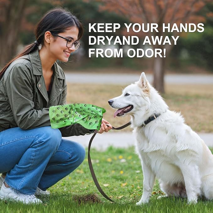 Dog Poop Bags Rolls with Dispenser 150 Count Biodegradable Poop Bags for Dog and Cat Ocean Soap Scented Waste Bag Leak Proof Doggie Poop Bag Doggy Trash Bag Green - Image 8