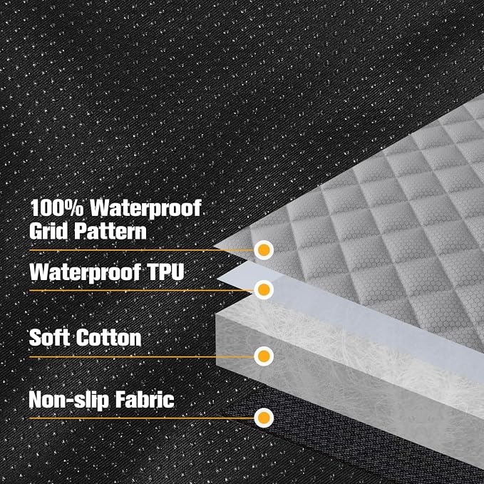 PETICON Waterproof Scratchproof Pet Bench Seat Covers for Cars, SUVs | Nonslip Durable Back Seat Cover for Dogs, 600D Oxford Fabric, Side Flaps, Full Bench, Easy Install, Machine Washable - Image 8