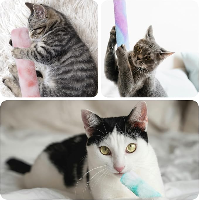 3 Pack Catnip Toys,Soft and Durable Cat Pillows Toys, Funny cat Toy | Rich Color Catnip toy, Cat toys for indoor cats, Indoor Interactive toy, cat kicker toy, Companion Toys for Cats (Pastel Set) - Image 7