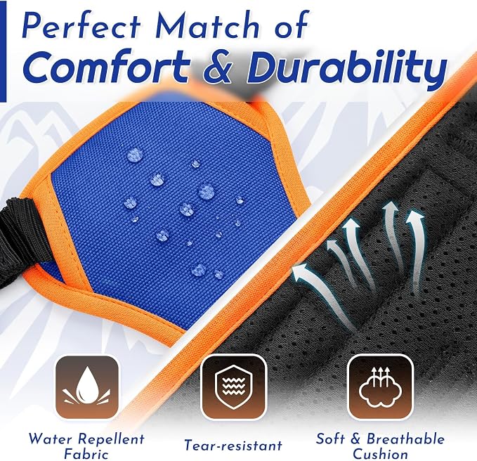 Eagloo Dog Harness for Small Dogs, No Pull Pet Vest with 2 Leash Clips | No Choke with Handle, Adjustable Comfort Fit, Reflective Strips, Easy Walking Control, Blue & Orange, Small - Image 7