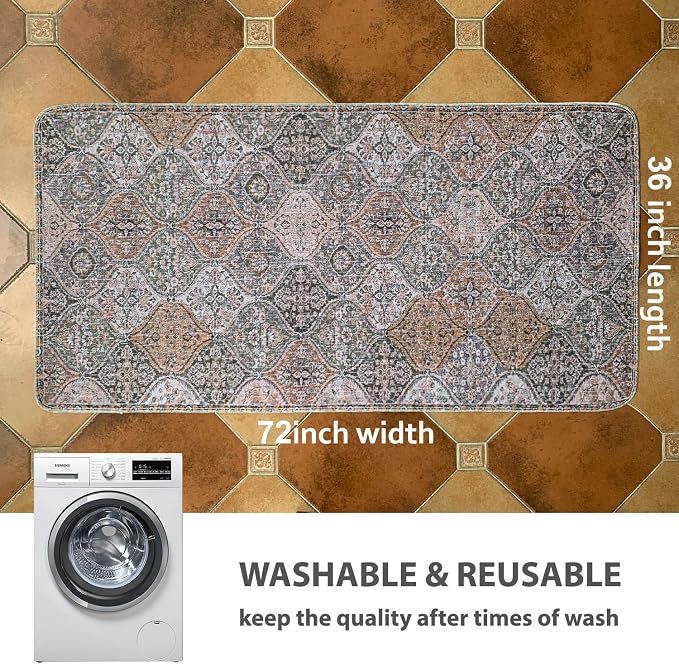 nunubaby Washable Pee Pads for Dogs, Stylish, Non-Slip and Leak-Proof Pee Pads. Reusable Potty Pads for Dogs for Crates and Floors.(Brown/Multi,36" x72" ) - Image 4