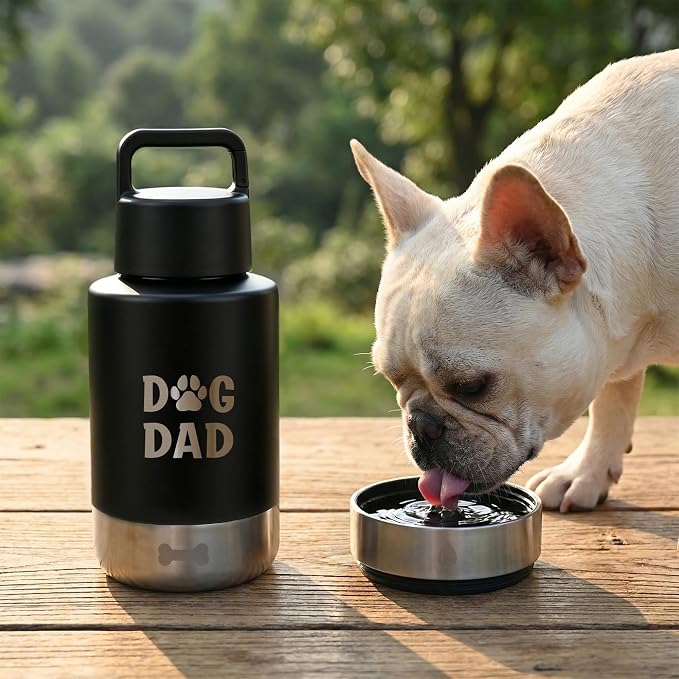 Dog Water Bottle 32oz, Insulated Stainless Steel Travel Water Dispenser with 2 Detachable Dog Bowls for Food and Water, Leak Proof Portable Pet Drinking Cup for Walking Hiking Camping - Image 5