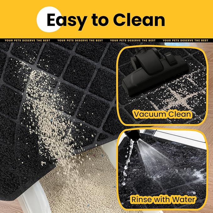 Conlun Cat Litter Mat Litter Trapping Mat, 24" x 17" Premium Durable PVC Grid Mesh with Scatter Control, Non-slip, Less Waste Cat Litter Box Mat, Soft on Kitty’s Paws, Urine Waterproof - Image 7