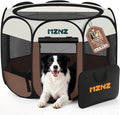 Dog Cat Small Animal Puppy Playpen Crate, Large, Brown | Portable Pop Up Pet Cage Enclosure Tent Kennel Indoor Outdoor with Carrying Case, No Assembly, Camping Use by MZNZ