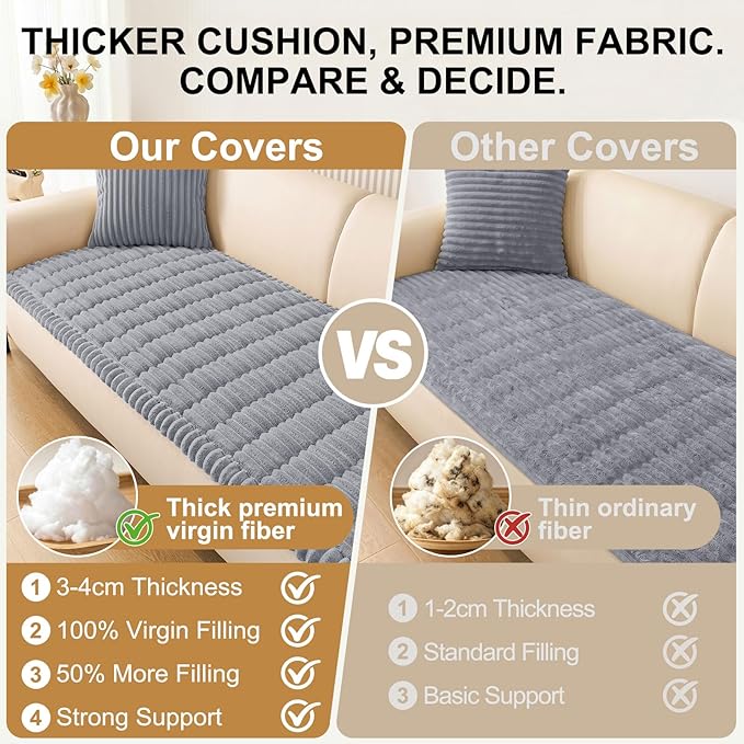 Smiry Couch Cover for Dogs, Non Slip Washable Sofa Protector for Pets | Soft Furniture Cover for Leather & Fabric Couches, Cozy Protect Against Fur, Dirt & Messes, Pet Friendly, 35.4"x35.4" - Image 4