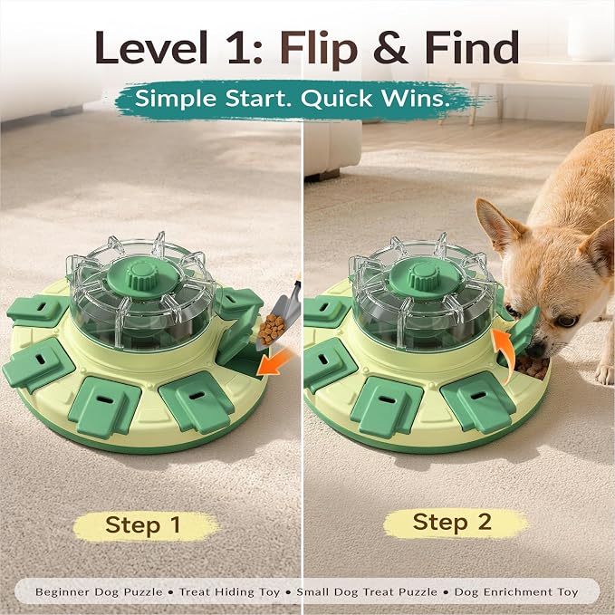 KADTC 2-Level Dog Puzzle Toys, Treat Dispenser & Slow Feeder for Small Dogs | Paw-Activated 2.5-Cup Chamber Fills 8 Wells | Custom Flow | Calmer Meals | Indoor Brain Games | Burns Energy | Beats Boredom. - Image 3