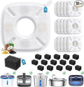 32 Pcs Cat Water Fountain Filters for Veken 95oz 67oz 135oz Pet Fountain | Dog Water Fountain Automatic Dog Water Dispenser 16 Pcs Pet Fountain Filter Replacement & 16 Pcs Pre-Filter Sponges by Beckacher