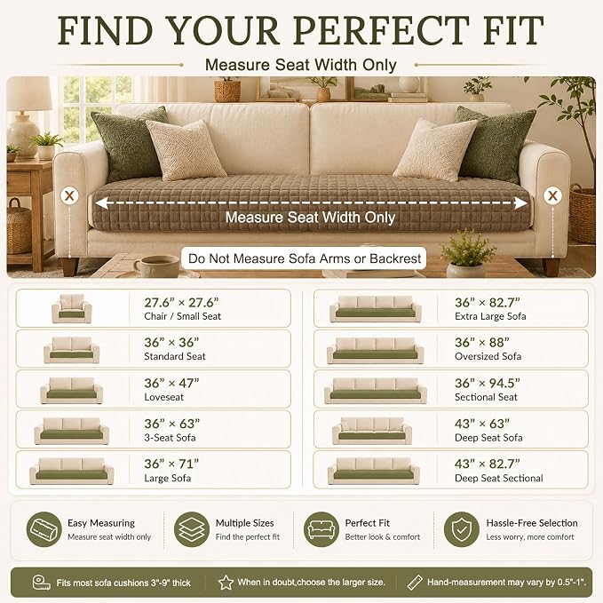 Smiry Velvet Couch Cover for Dogs, Non Slip Soft Sofa Protector for Pets | Washable Sofa Cover for Cats, Furniture Protector Against Pet Hair, Scratches, Fits Sectional Sofa(Mocha Brown, 36"x71") - Image 8