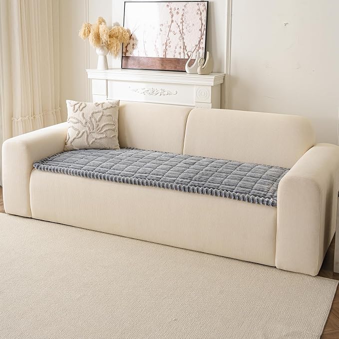 Couch Cover for Dogs Washable, Non Slip Soft Cozy Waterproof Light Grey | Pet Friendly, Fuzzy Durable Plush Thick Slipcovers for 3 Cushion Sofa Cover Protector Mat Bed Furniture Couches 27.6"x70.9" - Image 9