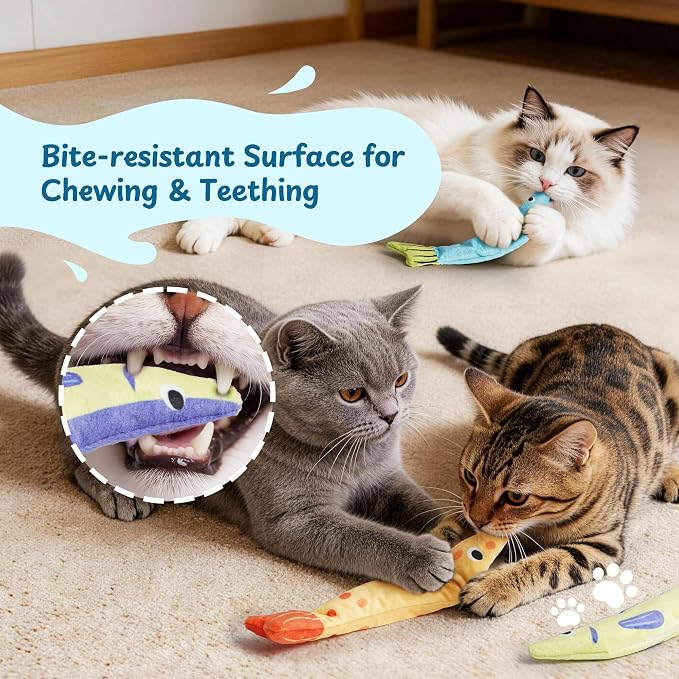Catnip Toys, [12000mg] Extra Large Cat Toys for Indoor Cats, 100% Natural North American Catnip Floppy Fish, Crinkle Sound, Soft Cotton-Free Surface for Chewing, Teething & Kicking - Image 5
