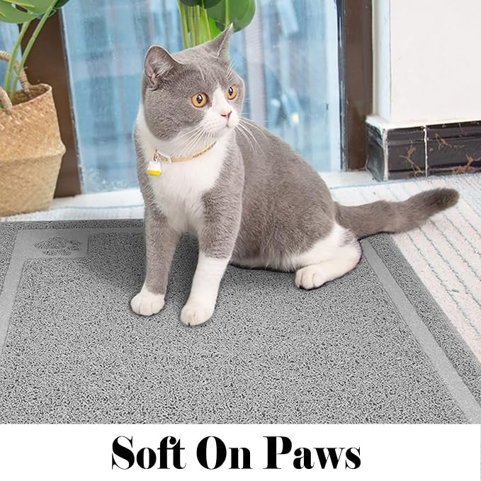 UPSKY Large Cat Litter Mat Trapper 35"×23", Waterproof, Non-Slip, Gray | Large Litter Box Mat, Foldable Trapping Mat, Anti-slip Design, For Cat Litter Boxes and Sensitive Paws, Easy to Clean - Image 6