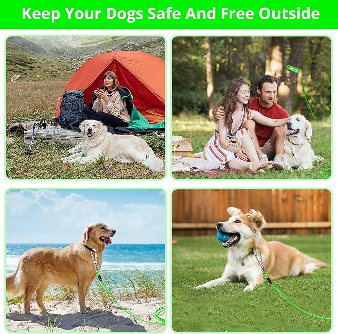 jenico Dog Tie Out Cable: 25 ft Dog Leads for Yard Heavy Duty | Dog Chain Leash for Small Large Dogs Up to 500 lbs - Outdoor Dog Runner Tether for Yard Camping Backyard - Image 6