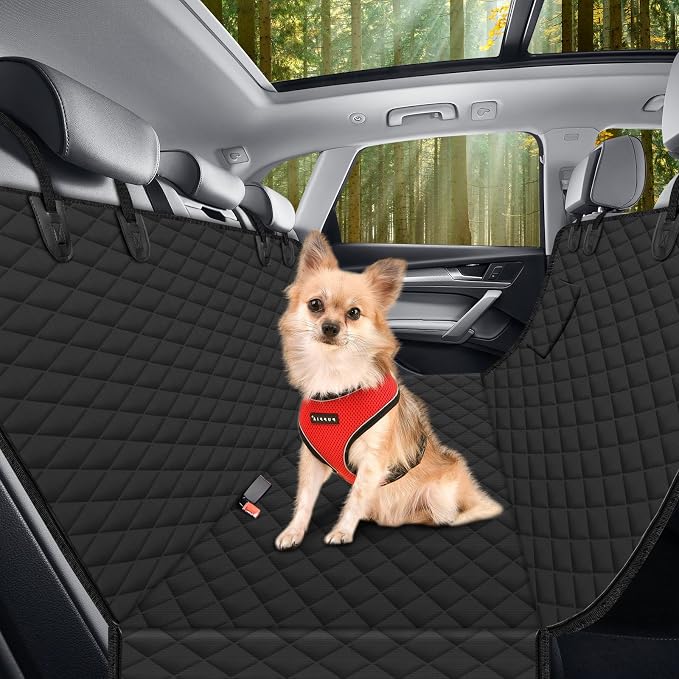 WoofKnows(54" W x 56" L, Black Scratch Prevention Dog Car Seat Cover for Back Seat Waterproof Dog Hammock for Car with Mesh Window Durable by Unknown