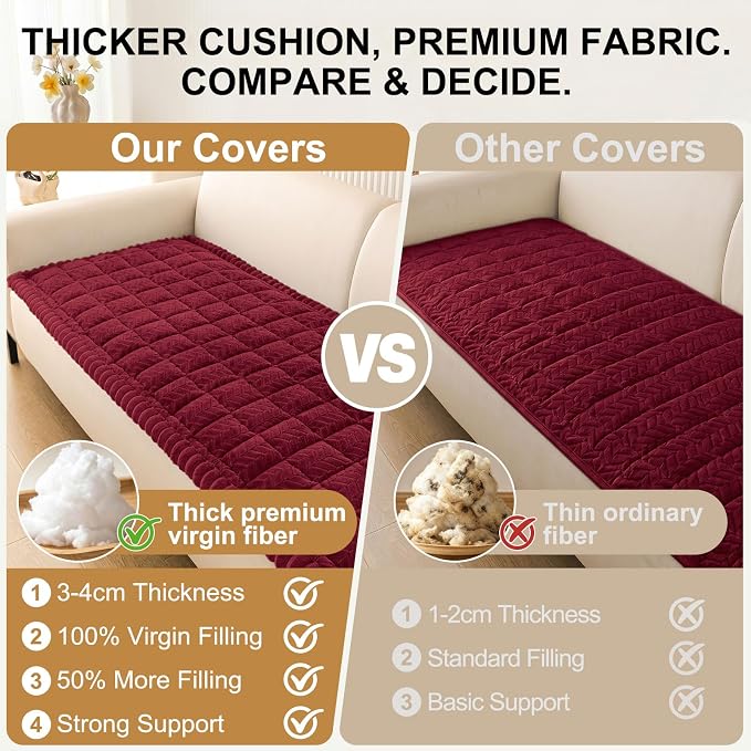 Smiry Couch Cover for Dogs, Non Slip Fuzzy Pet Sofa Covers Washable | Sofa Slipcovers for 2-3 Cushion Couch, Soft Thick Furniture Protector for Cats Dogs, Against Fur, Dirt, Scratch (27.6"x59") - Image 5