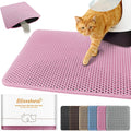 Cat Litter Mat 16"x20",Double Layer EVA litterbox Mat, Pink | Waterproof honeycomb large grid, urine-proof and odor-free. Traps litter, easy cleanup,Washable, non-slip backing by BLISSSTORM