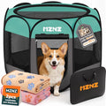 Dog Cat Small Animal Puppy Playpen Crate with 2 Blankets, Medium, Blue | Portable Pop Up Pet Cage Enclosure Tent Kennel Indoor Outdoor with Carrying Case, No Assembly, Camping Use by MZNZ