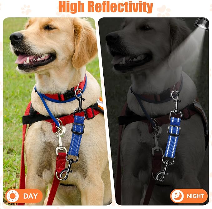 Dog Collar Safety Clip, Reflective Double-Ended Backup Connector for Harness to Collar, Adjustable Safety Clip for Prong, Pinch Collars, Prevents Escapes & Accidental Disconnection - Image 7