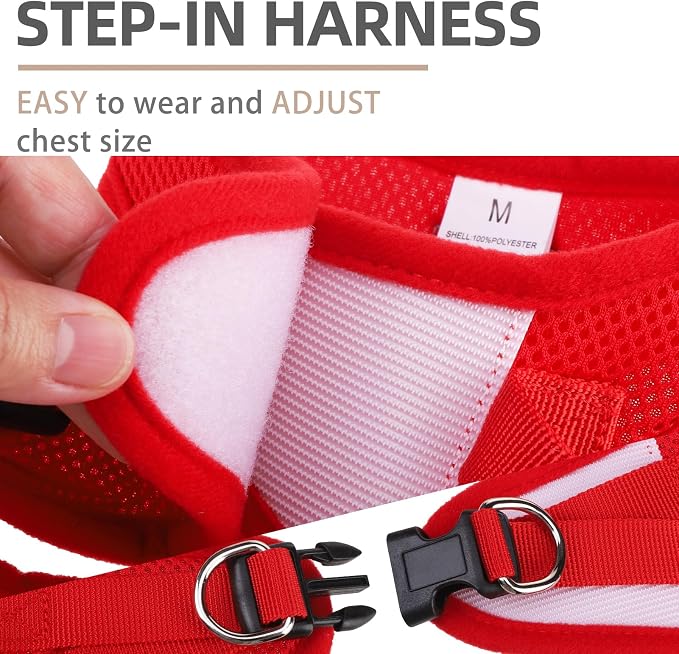 PUPTECK Dog Harness, Collar and Leash Set No Pull for Small Medium Sized | Soft Mesh Puppy Step-in Escape Proof Reflective No Choke Pet Cat Adjustable Walking Vest - Image 3