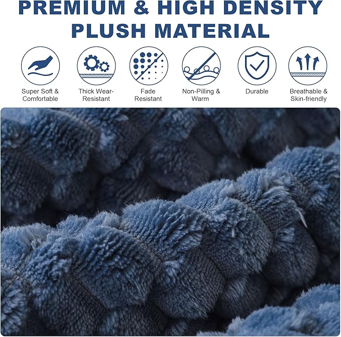 OTOB Couch Covers for Dogs Washable Non Slip Pet Couch Cover Protector | Blue, 23.6" x 47.2", Fuzzy Soft Plush, Pet Friendly, All Seasons, Breathable, Modern, Thick Wear-Resistant, Sofa Cover - Image 3