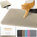 Cat Litter Mat 22"x30",Double Layer EVA litterbox Mat, Khaki | Waterproof honeycomb large grid, urine-proof and odor-free. Traps litter, easy cleanup,Washable, non-slip backing by BLISSSTORM