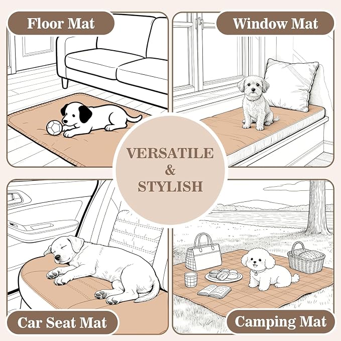 MYSKY HOME Couch Cover for Dogs, Plush Soft Sofa Cover Washable, Chair Cover for Dogs, Couch Arm Cover Pet Friendly, Waterproof Non-Slip Sofa Slipcover Furniture Protector, Cream, 35" x 35" - Image 7