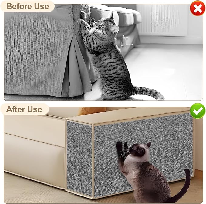 Cat Scratch Furniture Protector,Couch Protector from Cat Claws,Scratch Mat | 39.4" x 15.8" Dark Grey Prevents Couch Scratching Damage Save Sofa from Cat Claws Stops Cat Scratching on Couch - Image 2