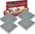 Yelanon Furniture Coasters,4 Pcs 4” Furniture Caster Cups - Non Slip Pads Hardwood Floors - Non Skid Furniture Grippers, Rubber Furniture Feet, Anti Slide Floor Protector for Bed Couch Stoppers by Yelanon