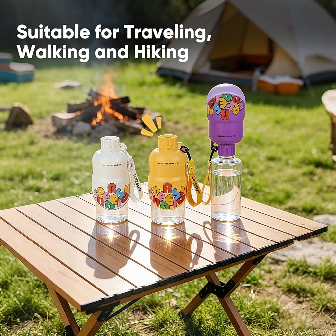 Dog Water Bottle, Leakproof Portable Water Bottle for Dogs, Dog Travel Water Bottles with Convenient Bottles Strap, Dog Travel Accessories for Walking, Hiking, Outdoor, Camping (17oz White) - Image 4