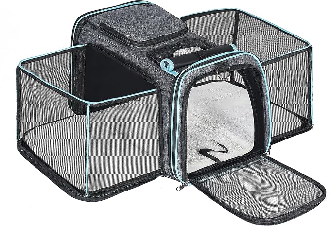 Pesen Expandable Dog and Cat Carrier, Airline Approved, Soft-Sided | Breathable, Collapsible Design with a Larger Expansion Area for Comfortable Travel with Small Dogs, Cats, Rabbits and More by Unknown