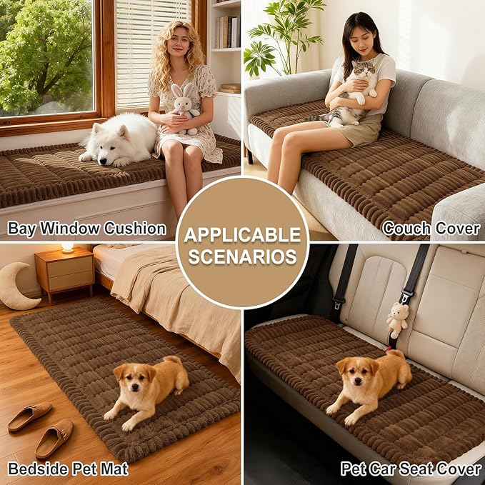 hyha Couch Cover for Dogs, Washable Non Slip Plush Flannel Sofa Protector | Thick Flannel, Anti-Slip Backing, Pet Hair & Scratch Protection, Fits Sofa & Loveseat (35.4" x 70.9") - Image 4