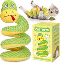 Retro Shaw 11"Snake Cat Toys Catnip Interactive Toy for Indoor Cats Kittens | Crinkle Sound Teething Chew Cleaning Cat Nip Kitty Kicker Soft Stuffed Plush Boredom Relief Spring-Loaded Bite-Resistant by RetroShaw
