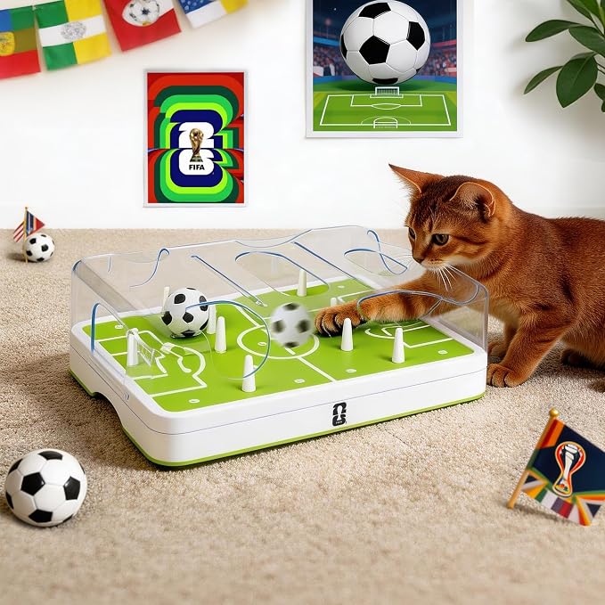 Official FIFA World Cup 2026 Edition - Interactive Cat Puzzle Feeder & Slow Feed Toy – Mental Stimulation Treat Dispenser Maze for Indoor Cats, Enrichment & Cat Food Toy, Football Fan Gift - Image 8