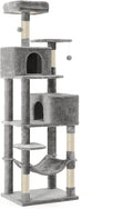Feandrea Cat Tree, 73.2-Inch Cat Tower, Multi-Level Condo, Light Gray | with 5 Scratching Posts, 2 Perches, 2 Caves, Hammock, 2 Pompoms for Indoor Cats, Easy to Assemble, UPCT191W01 by FeandreabySONGMICSHOME