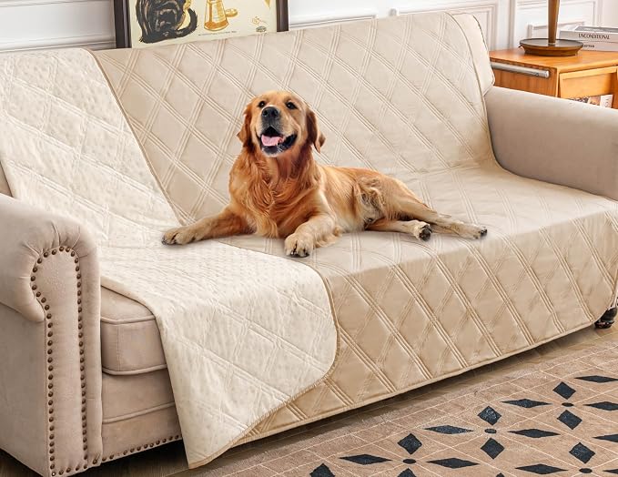 Ameritex Waterproof Dog Bed Cover Pet Blanket with Anti-Slip Back for Furniture Bed Couch Sofa (40x50 Inch (Pack of 1), Beige) - Image 6