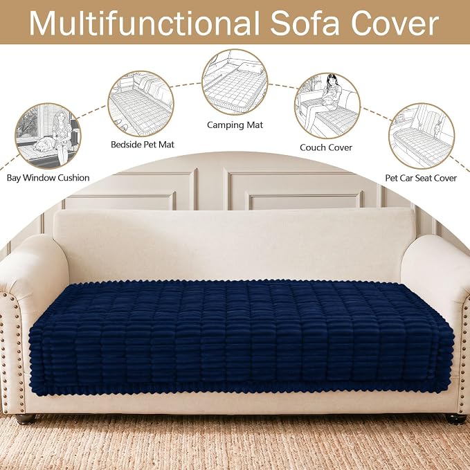 hyha Couch Cover for Dogs, Washable Non Slip Plush Flannel Sofa Protector | Thick Flannel, Anti-Slip Backing, Pet Hair & Scratch Protection, Fits Sofa & Loveseat (35.4" x 63") - Image 3