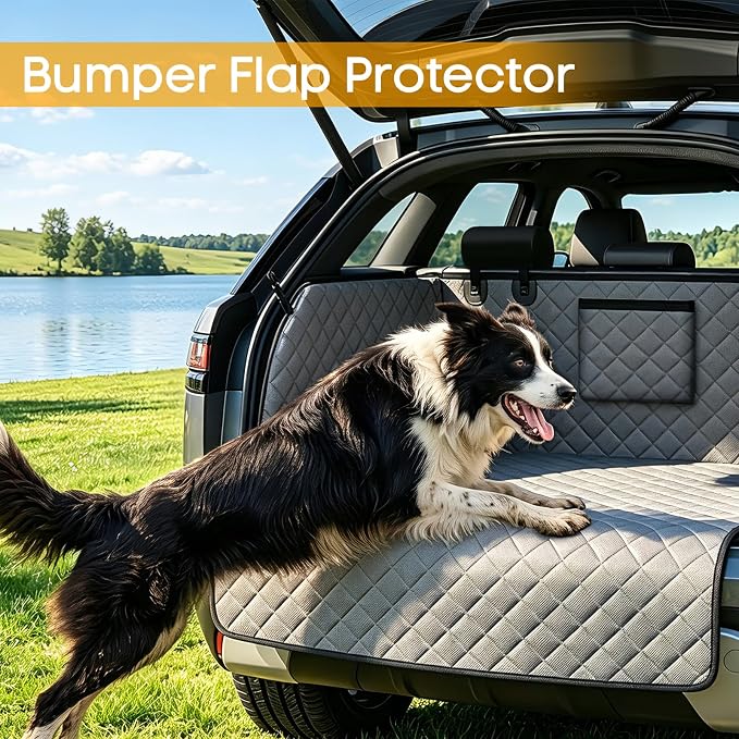 PETICON SUV Cargo Liner for Dogs, Pet Trunk Cover with Cushioned Sides | Full Coverage Non-Slip Cargo Cover with Bumper Flap Protector, Waterproof 600D Oxford, 28D High-resilience Foam, Safer Rides - Image 7