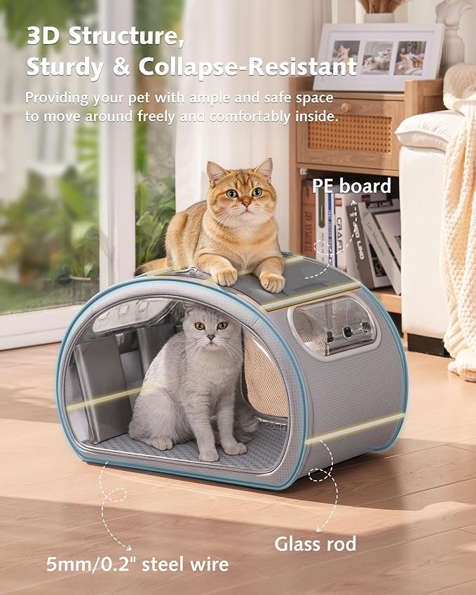 Pecute Cooling Dog House,with Cooling Mat for Small Dogs,Cat Bed,M,Gray | 6 Ice Packs for Cooler,Aluminum Film Insulation System,Breathable, Cool, Safe, and Sturdy AC Room for Cats in Hot Summer Days - Image 5