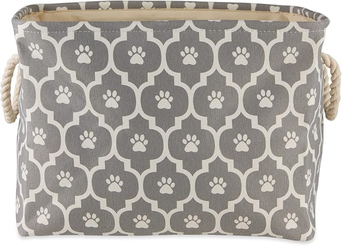 Bone Dry Pet Storage Collection Lattice Paw Print, Gray, Medium Rectangle - Image 3