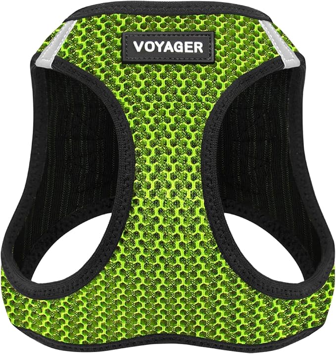 Voyager Step-in Air Dog Vest Harness - Lime Green 2-Tone, Large | 18- 20.5" in Chest, Reflective Bands, All Weather Breathable Air Mesh, Cats Compatible, Lightweight, Fast Drying by BestPetSuppliesLLC
