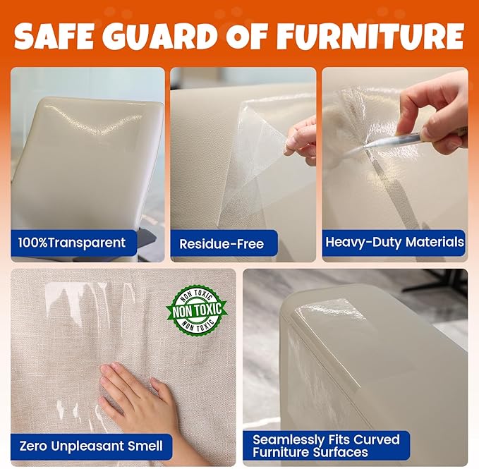 17Pack- Anti Cat Scratch Furniture Protector, Clear Couch Protector - Image 6