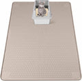 Silicone Cat Litter Mat for Litter Box 50”x35” Large Cat Mat, Khaki | Waterproof, Non-Slip, Leak-Proof Rug Mat with Lip, Easy to Clean, Extra Large Litter Catcher Mat for Floor by Bartuke