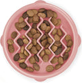 Outward Hound Fun Feeder Slo Bowl Dog Slow Feeder, Wave, Pink, 5.8" | Slows Fast Eaters, Can Aid Digestion, Holds 3/4 Cup Dry or Wet Food, Non-Slip Base, No BPA, Small Dogs, Puppies & Cats by OutwardHound