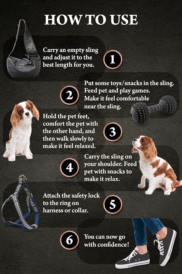 Noah & Paw Dog Sling Carrier for Small Dogs 5-18lb, Dog Sling for Small Dogs and Cats, Dog Carrier with Adjustable Padded Strap, Vegan Leather Lined with Fur, 3X Safety Features, Machine Washable - Image 6