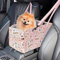 Console Dog Car Seat for Small Dogs, Foldable Booster Seat, Pink Kitten | Portable Booster Seat Sits On Car Console/ Armrest. Foldable for Easy Storage. for Center Console, Easy To Clean. by NECKORY