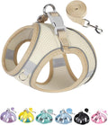Solmoony Dog Harness for Small Medium Dogs No Pull, Puppy Harness and Leash Set, Puppy Harness for Small Dogs, Step in Harness for Small Dogs, Small Dog Harness, mesh Dog Harness. (Beige, XXS) by SOLMOONY