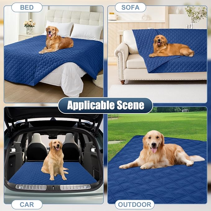 Smiry Waterproof Reversible Pet Couch Covers for Dogs | Pet Friendly, Soft Fabric, Washable Sofa Furniture Protector for Dogs Cat Kids, Checkered (68"x82", Navy/Navy) - Image 7