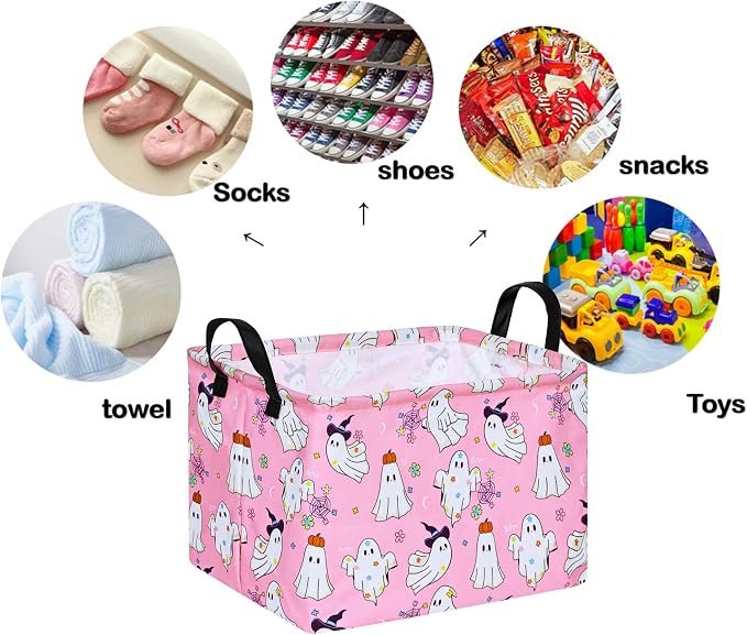 Rectangle Gift Storage Basket Home Shelf Storage Basket Organizer Box Clothes Laundry Hamper Nursery Basket Laundry Basket with Handles - Image 2