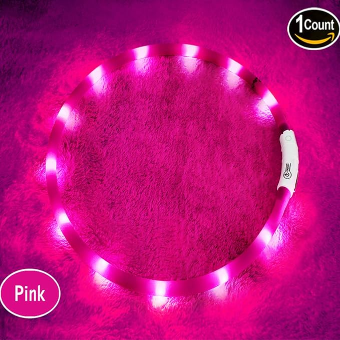 LED Dog Collar,USB Rechargeable Glowing Dog Collars, Light Up Collar Improved Pet Safety &Visibility at Night, 3 Flashing Modes,Water-Resistant LED Lighted Fits for Small Medium Large Dogs - Image 8