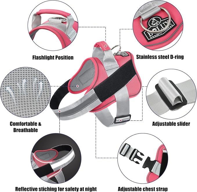 Dog Harness, No-Pull Reflective Dog Vest, Breathable Adjustable Pet Harness with Handle for Outdoor Walking - No More Pulling, Tugging or Choking - Image 2